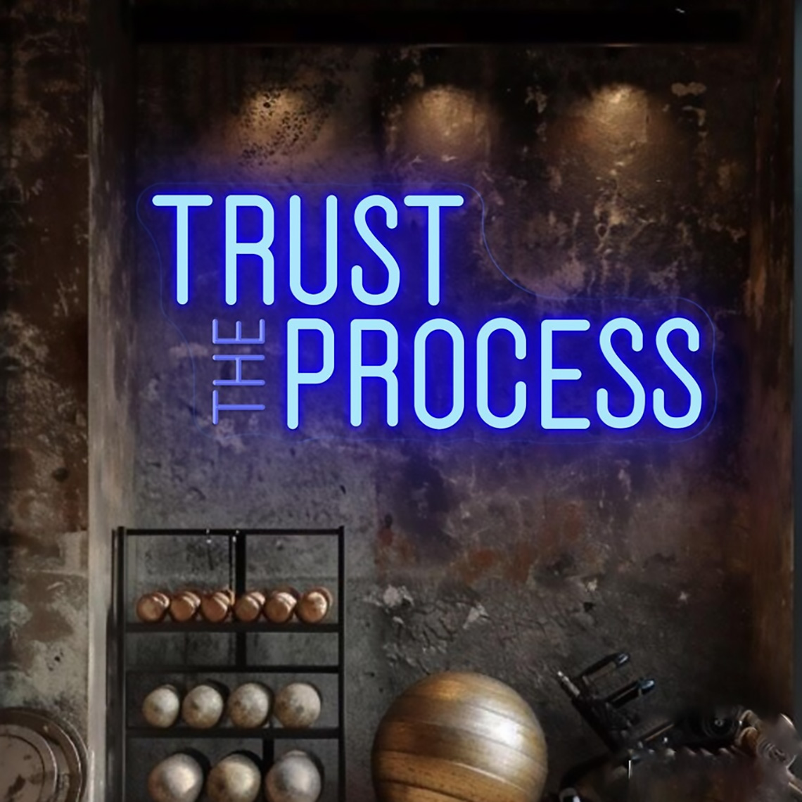 Home Gym Neon Sign - Trust The Process Neon Sign, Custom