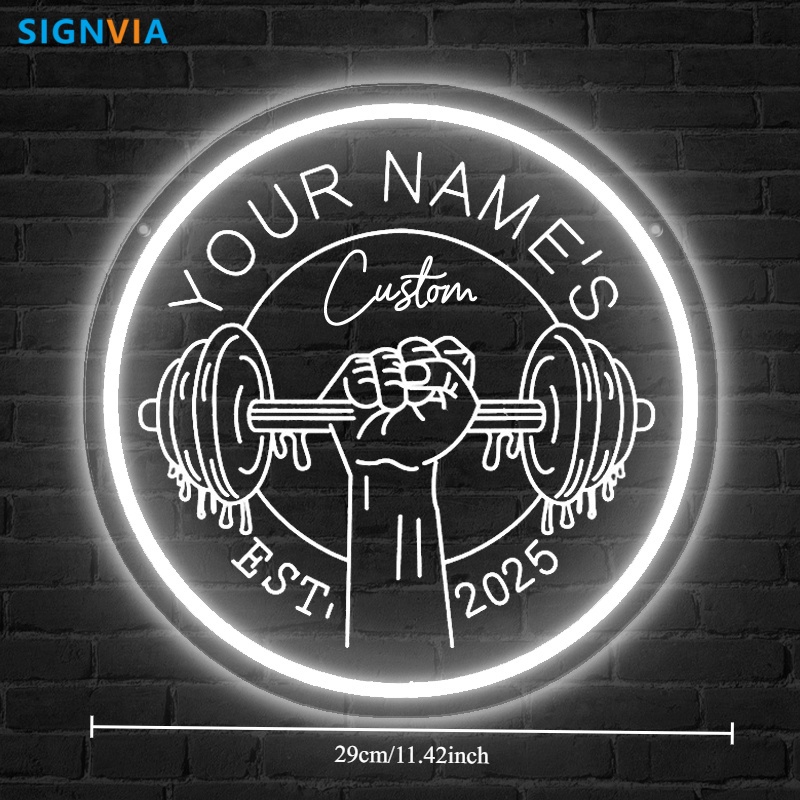 Custom LED Gym Neon Sign Barbe - Home Gym Neon Sign review and price