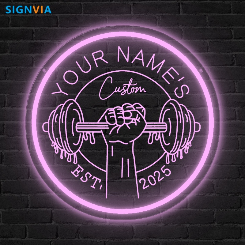 Custom LED Gym Neon Sign Barbe - Home Gym Neon Sign review and price