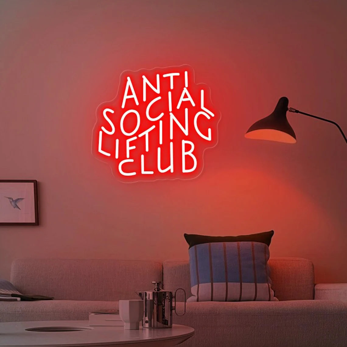 Anti Social Lifting Club Neon  - Home Gym Neon Sign review and price