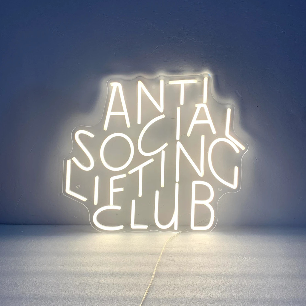Anti Social Lifting Club Neon  - Home Gym Neon Sign review and price