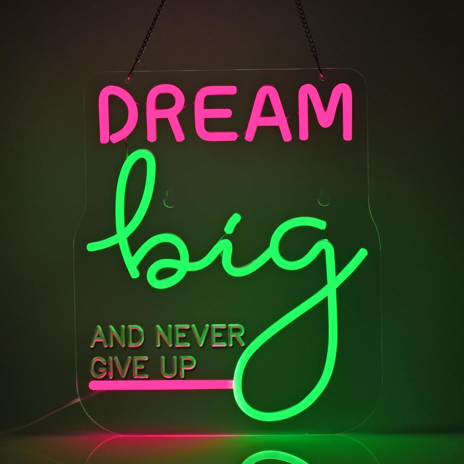 Dream Big Neon Sign Motivation - Home Gym Neon Sign review and price