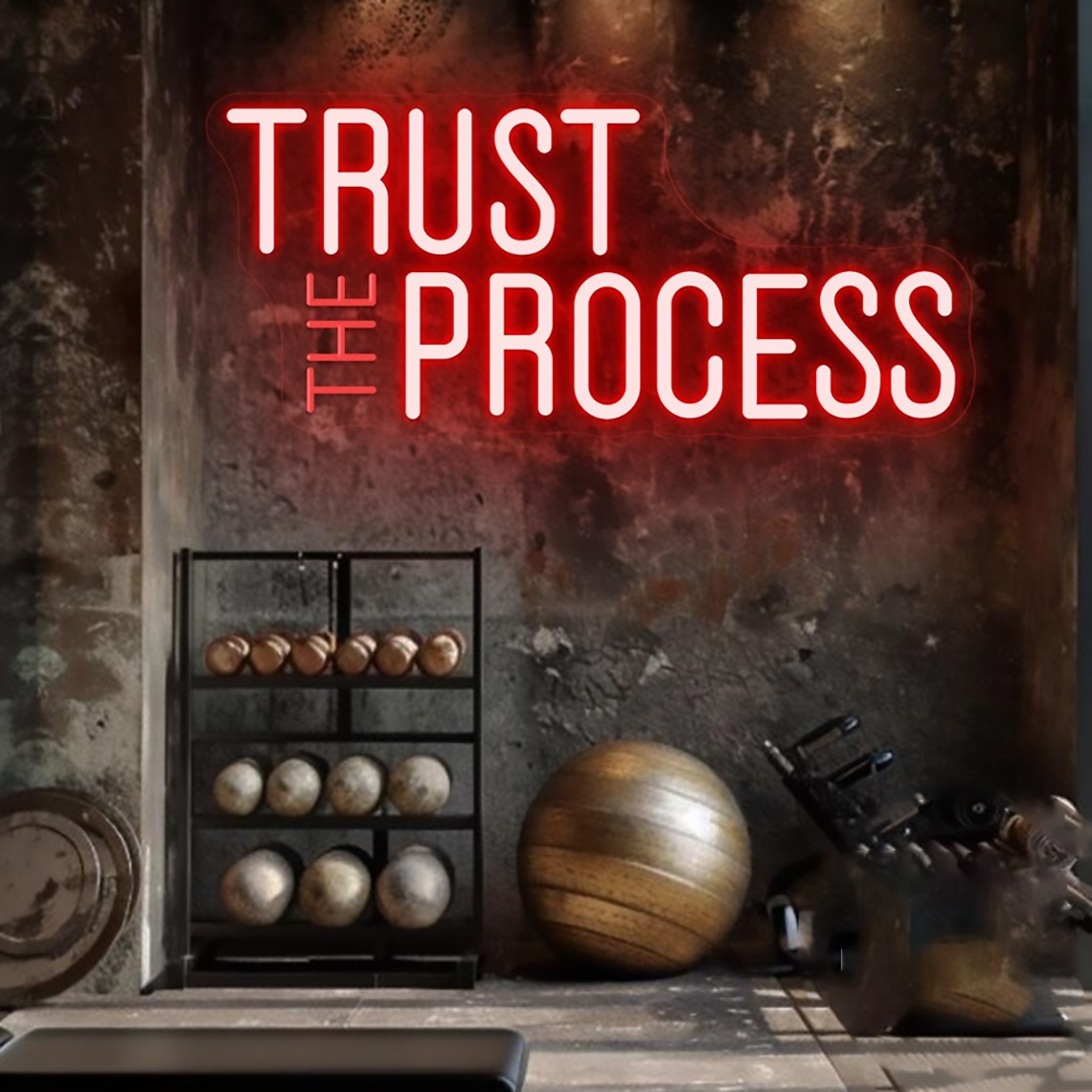Trust The Process Neon Sign, C - Home Gym Neon Sign review and price