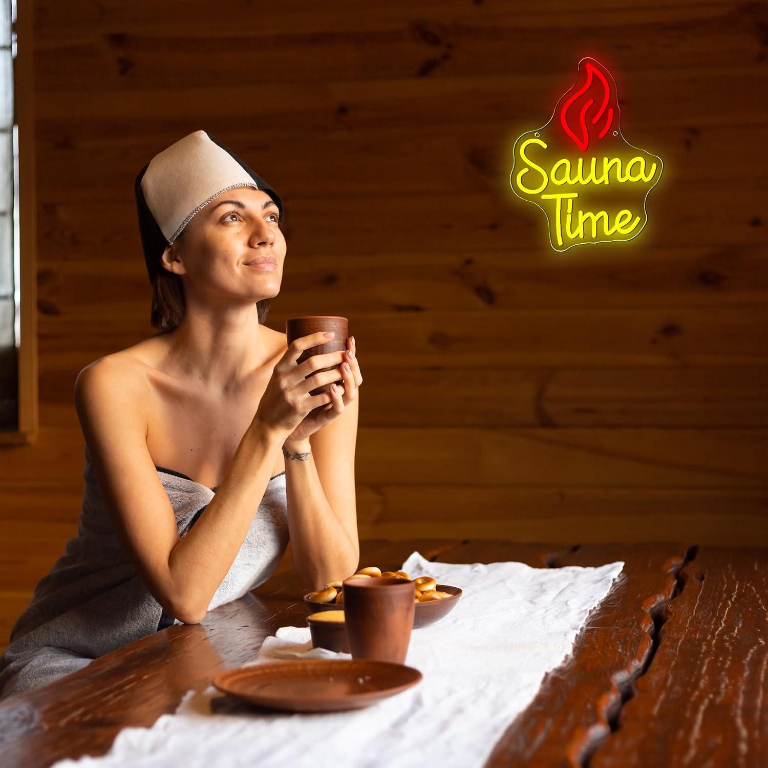 Sauna Time Neon Sign USB Dimma - Home Gym Neon Sign review and price
