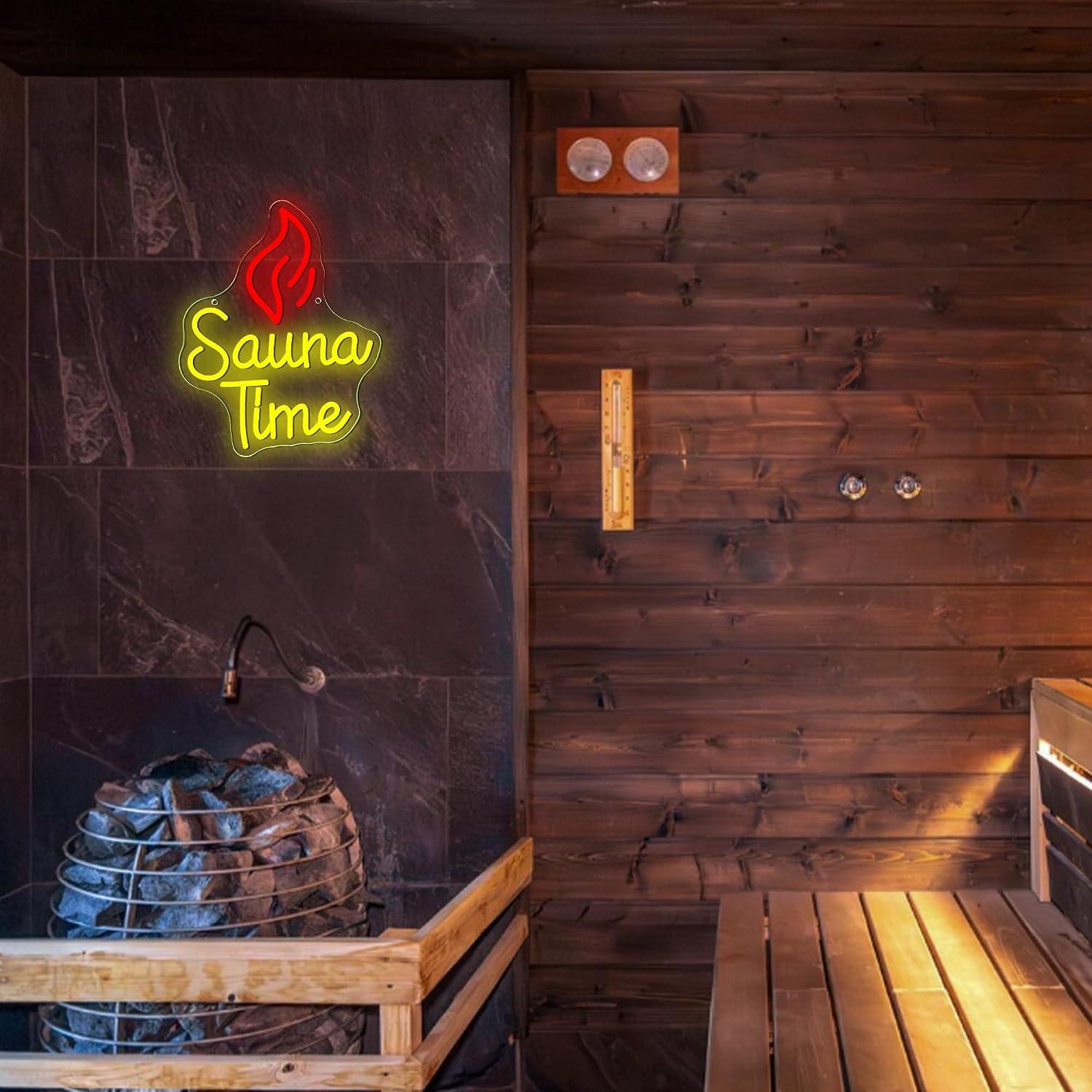Sauna Time Neon Sign USB Dimma - Home Gym Neon Sign review and price
