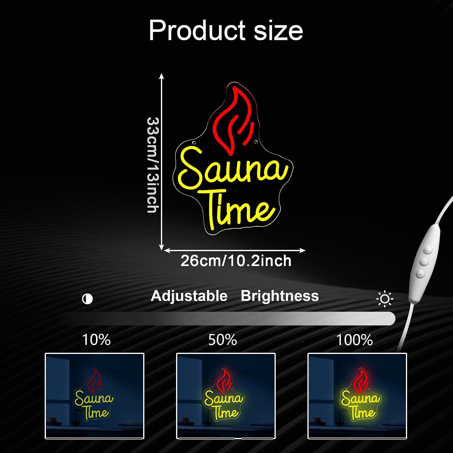 Sauna Time Neon Sign USB Dimma - Home Gym Neon Sign review and price