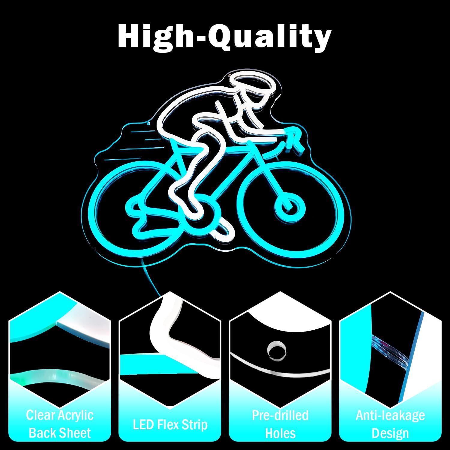 Cyclist Riding Bike Neon Sign  - Home Gym Neon Sign review and price