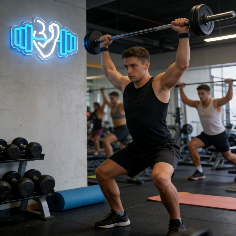Bicep Dumbbell Neon Sign LED W - Home Gym Neon Sign review and price